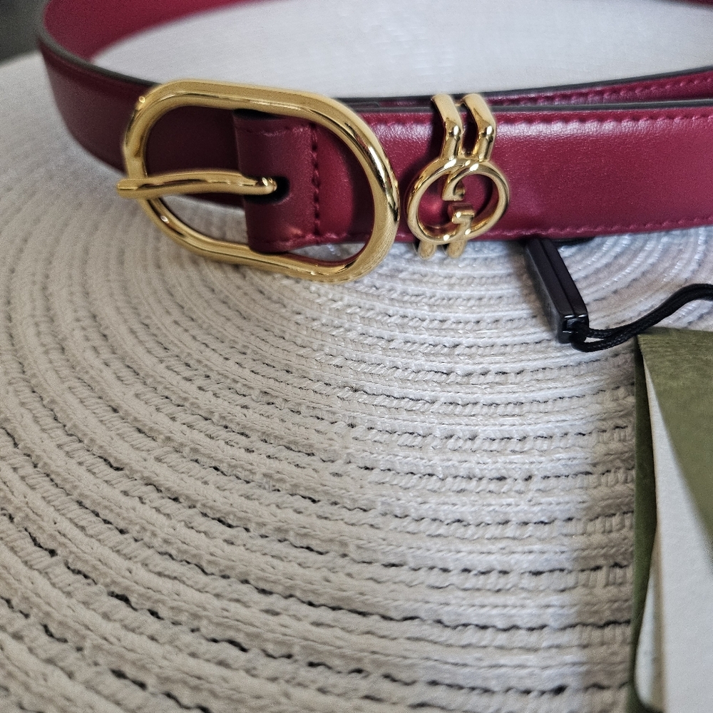 GUCCI Plutone Calf Leather Belt – Cold Russet (80/32) New With Tags - Picture 6 of 8